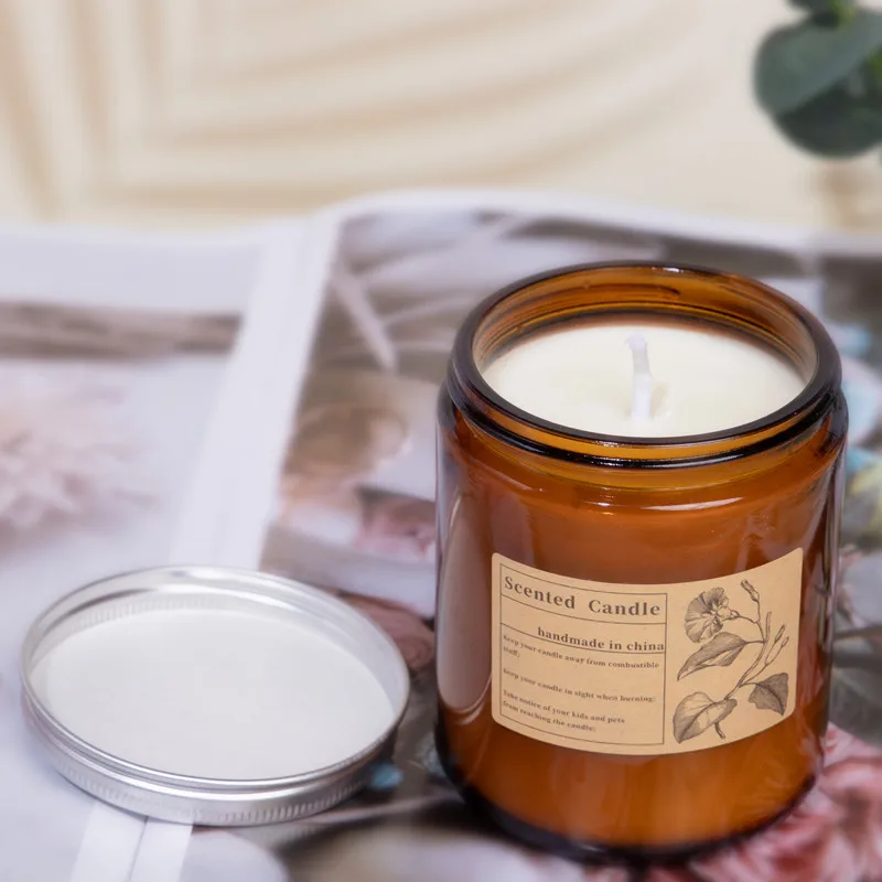 UO Luxury Scented Candles Soy Wax 200g 7.2oz Fragrance Oils Aromatherapy Amber Aroma Jar Candles With Lids