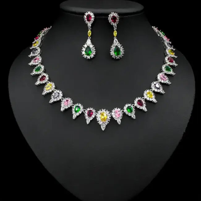square zircon necklace