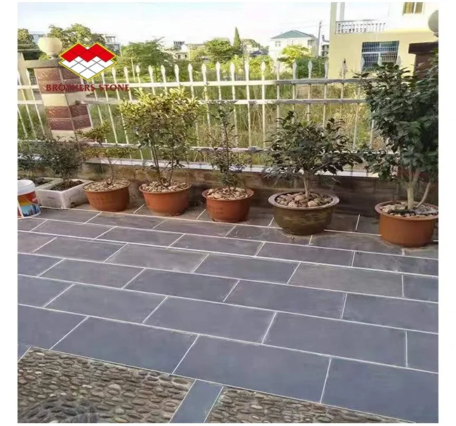 Polished Black slate stone Floor Tiles for Home Decoration and Walling Cladding