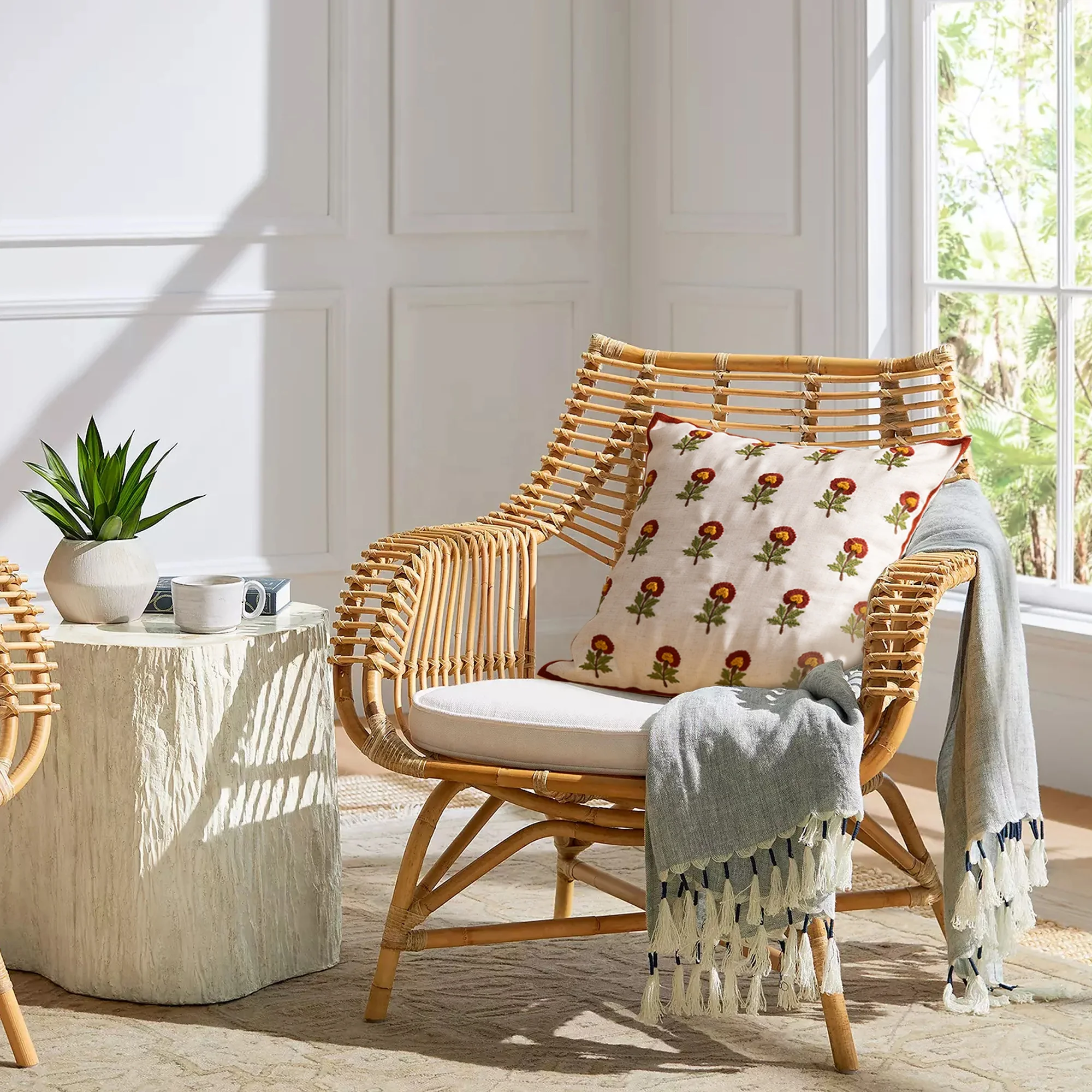 2024 Original Design Plane Plant Flower Pillow Case Embroidery Pillow For Home Decor Custom Cushion Cover