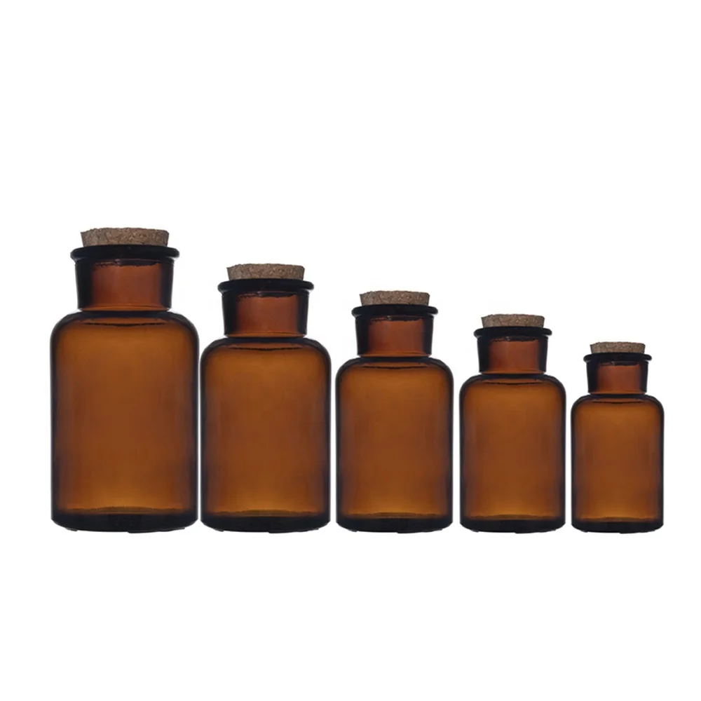 Berlin Packaging Customized Wide Mouth Round Amber Laboratory Bottle 280ml 580ml 1150ml Sealable Lab Reagent Bottle Glass