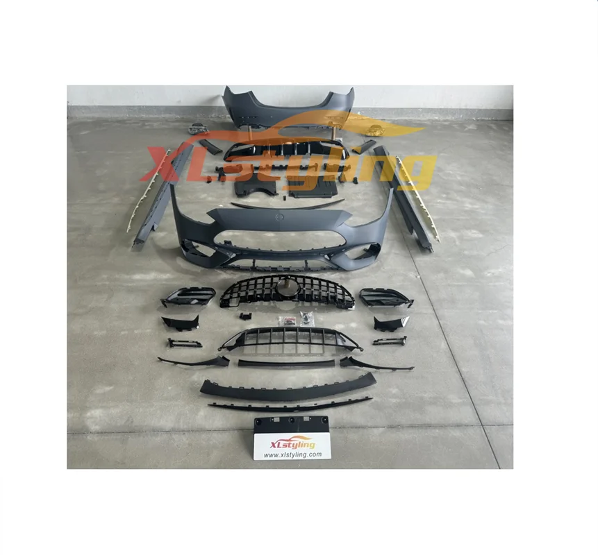 XLstyling Car accessories conversion C63 AMG Style Parts Lip Grille Front Bumper Body Kit For BENZ W206 Normal 2021-2023