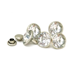 Wholesale rhinestone rivets brass crystal rivet for leather