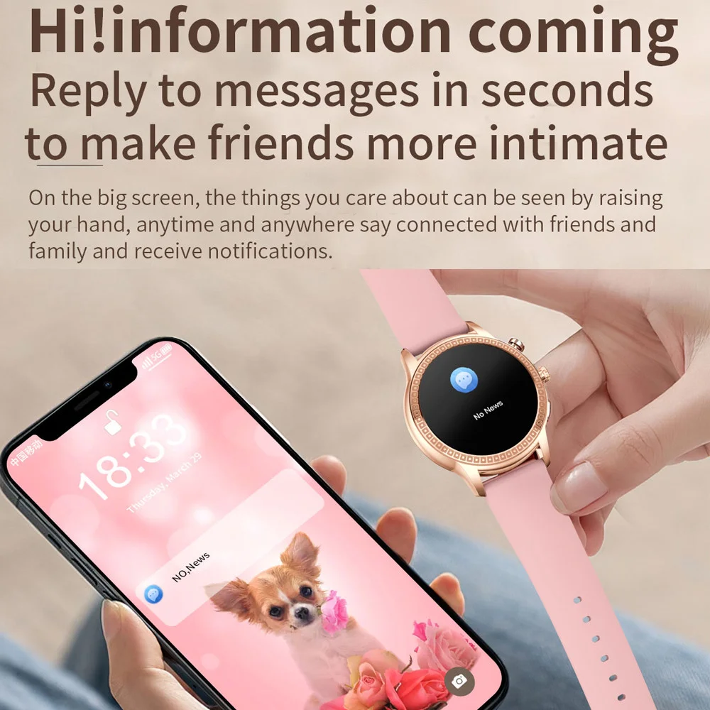 Smartwatch Women 2022 CF93 Smart Watch IP67 Waterproof 1.32 inch LCD Screen Relojes Inteligentes Round Smart Watch