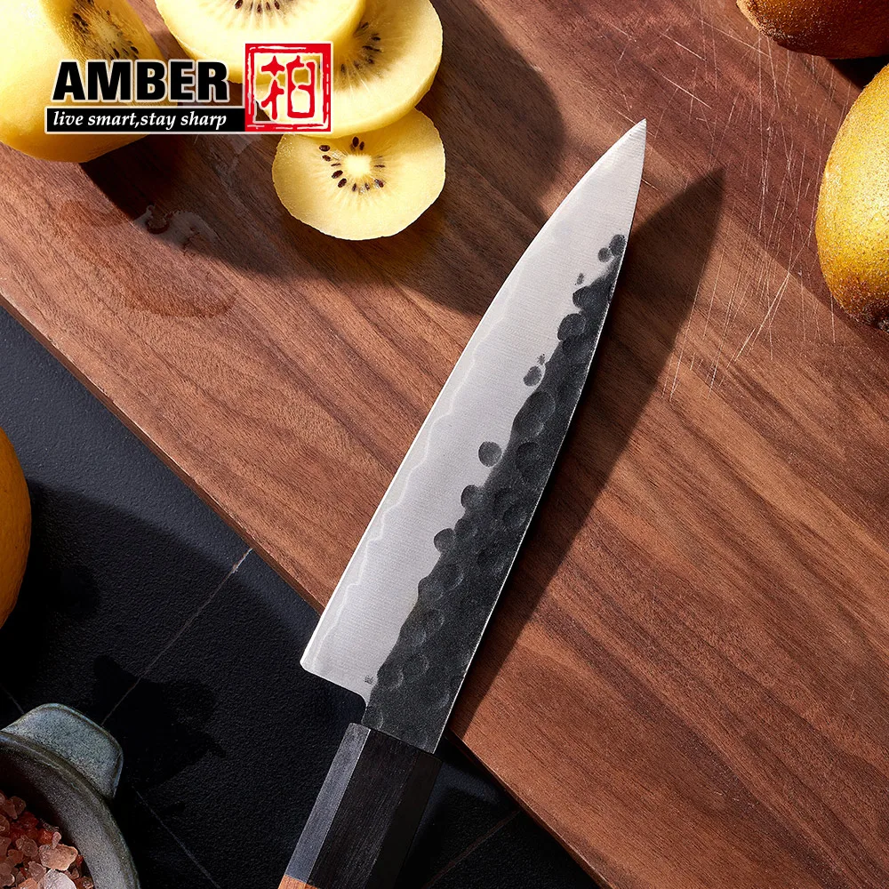 6 inch Black AUS10 japanese knife honesuki carbon steel kitchen chef utility fruit paring knife with wooden handle
