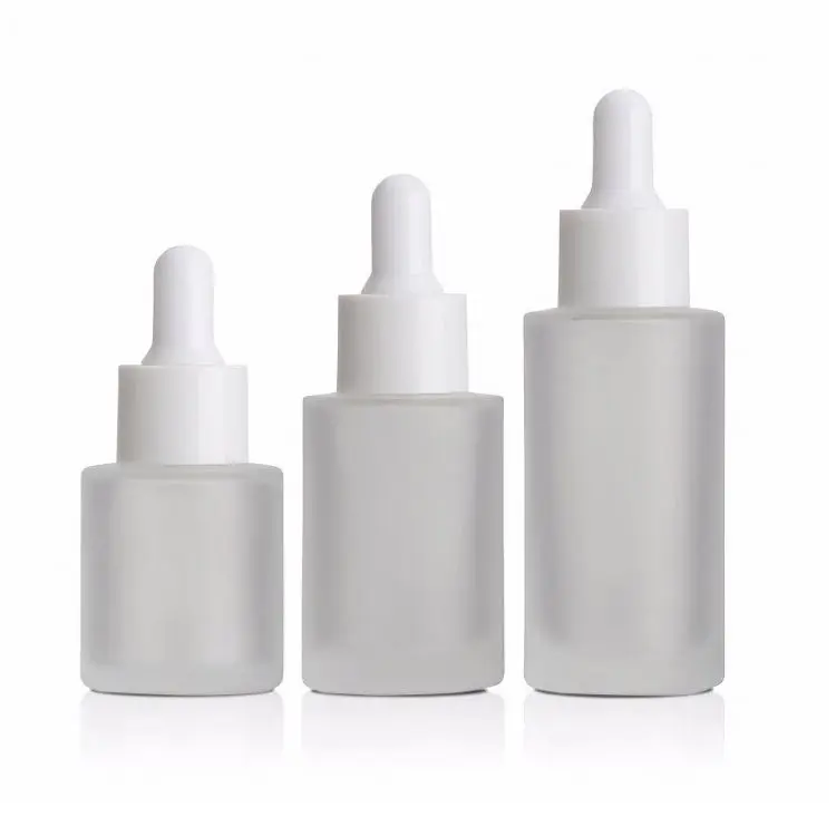 FTS Top quality 20ml 30ml 40ml flat shoulder essential oil amber glass bottles supplier