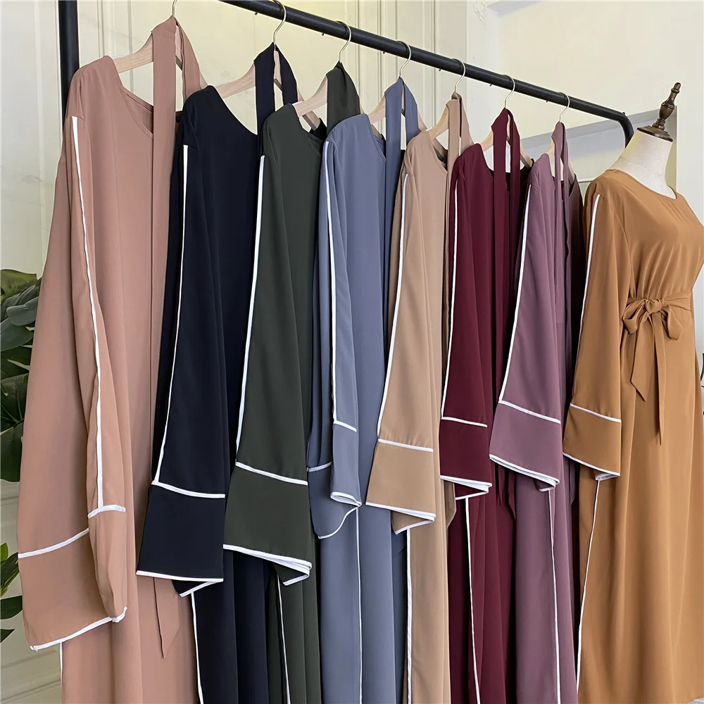  6472 # Nida Abaya однотонная белая отделка для молитвенных мусульманских женщин мусульманские