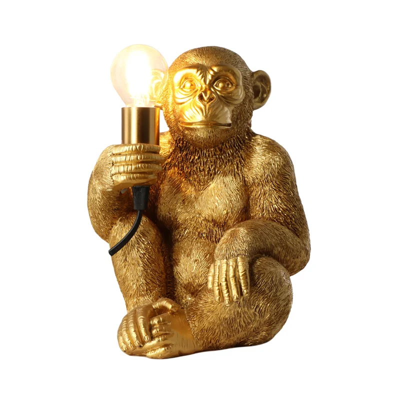 European Style Gold Resin Table Lamp LED Light Source for Indoor Lighting for Living Room and Bedroom Decor