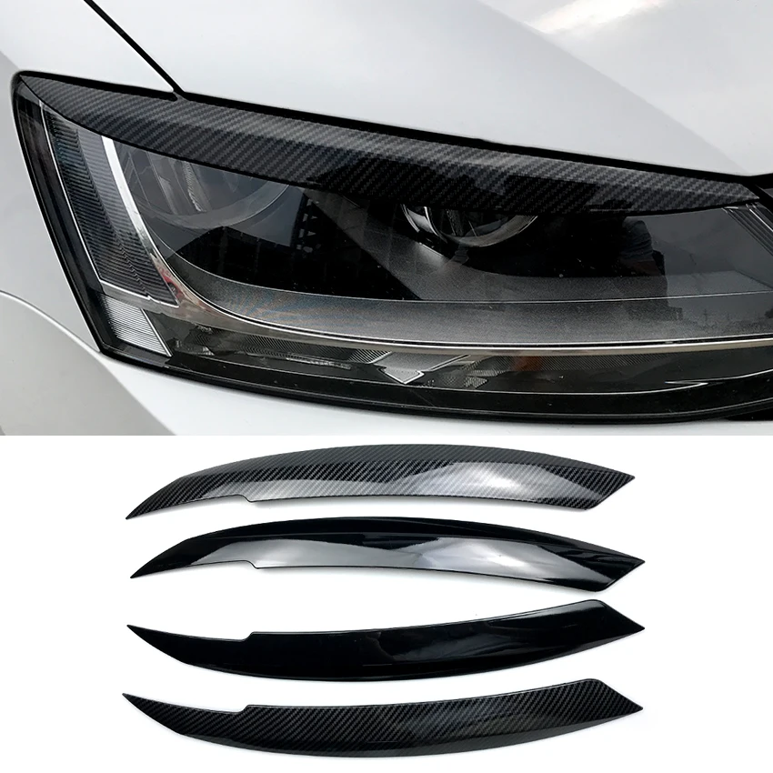 AMP-Z Hot Sales Body Kits Headlight Gloss Black ABS Material Light Eyebrows For Volkswagen Jetta MK6 2011-2017