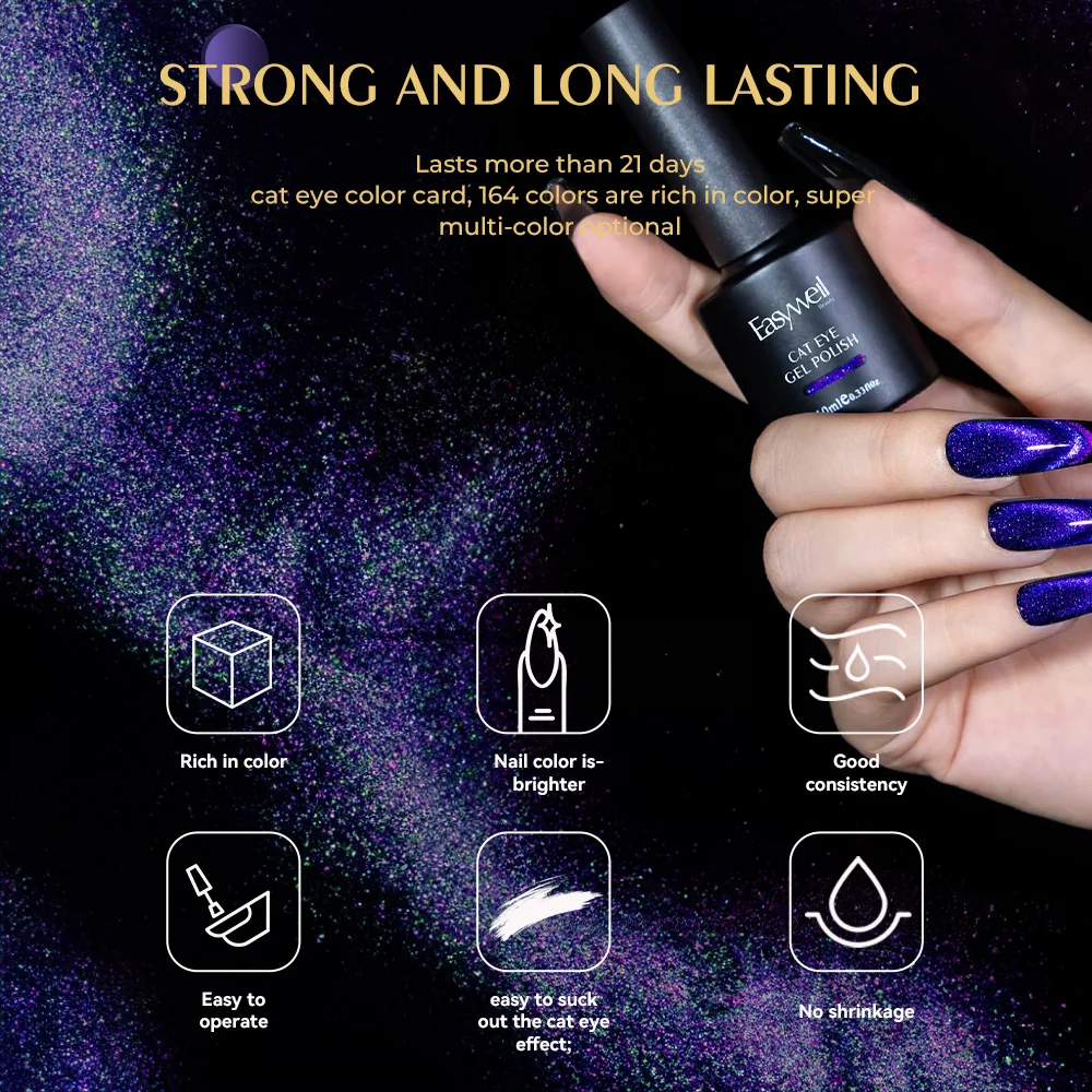 Make Your Logo Magnet Cat Eye Nail Art Magnetic UV Gel Nail For Led Cat Eye Gel Polish wholesale