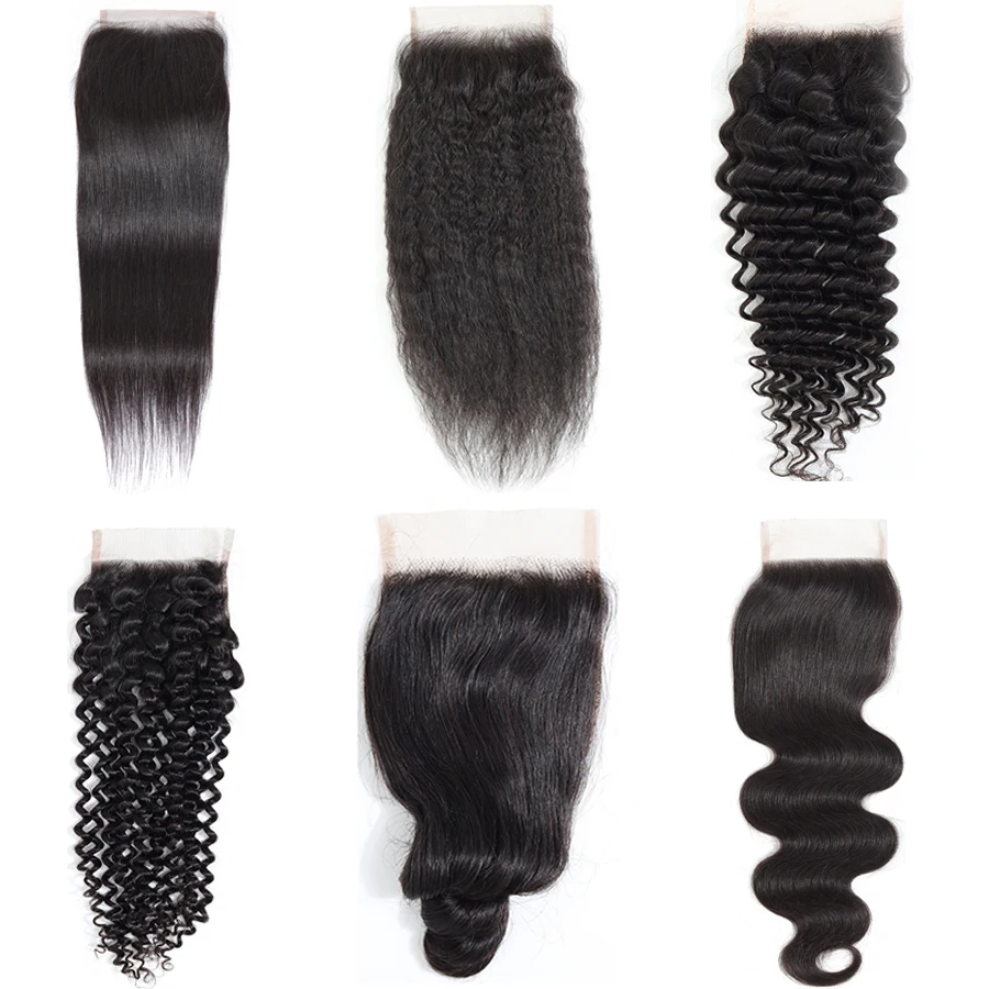 Wholesale Dropshipping Straight/Body/Water/Deep/Loose/Kinky Curly Human Hair Closure Virgin Mink Brazilian Hair Lace Closure