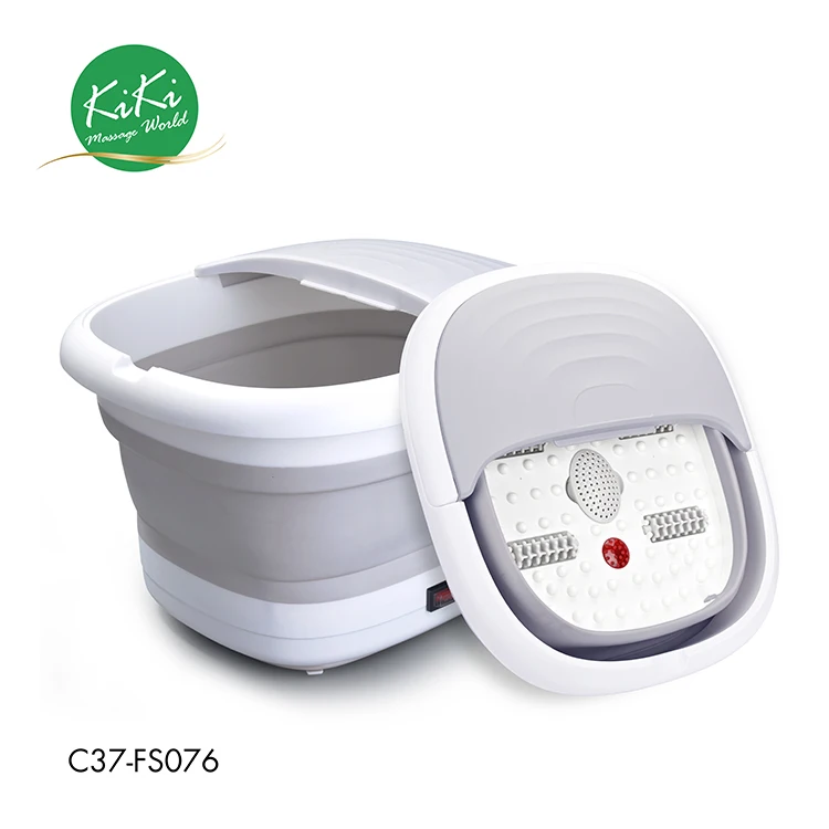RTS Foldable Electric Foot Spa Bath Massager with Heat Bubble Vibration Roller Pedicure Foot Soaking Bath Basin