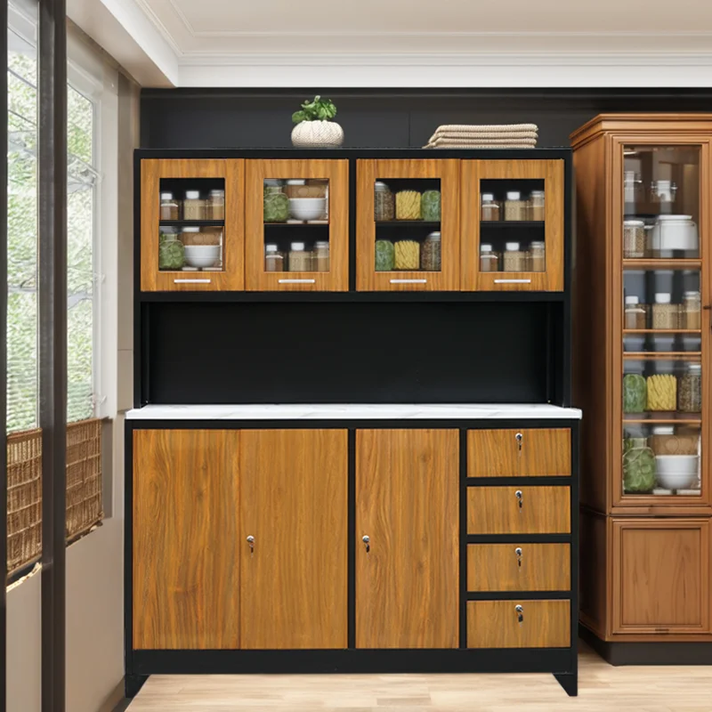 Customizable Modern Steel Kitchen Cabinets Effective Fireproof Insect & Termite-Proof Metal Kitchen Cupboard