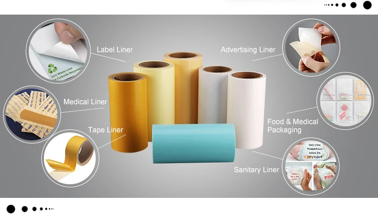 120gsm Double Side White Silicone Glassine  Release Paper liner coated paper roll