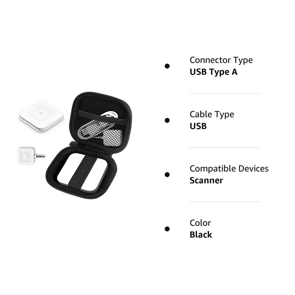 EVA Chip Card Reader Scanner Case EVA Storage Travel Case Hard EVA Portable Case for Square Contactless Chip Reader