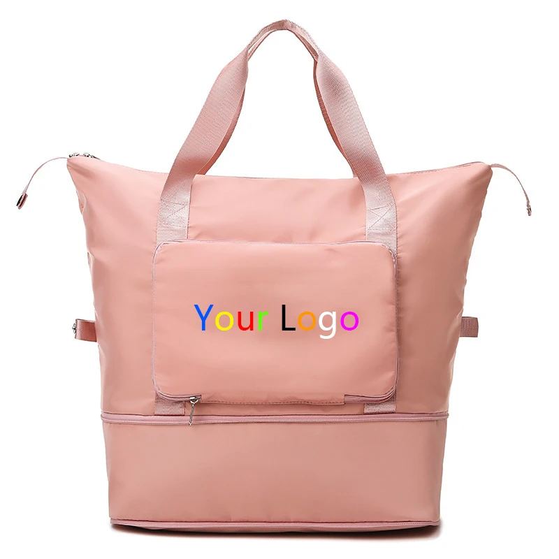 Wholesale Custom Brand Logo Sports Gym Travel Bag Luggage Waterproof Portable Folding Storage Women
