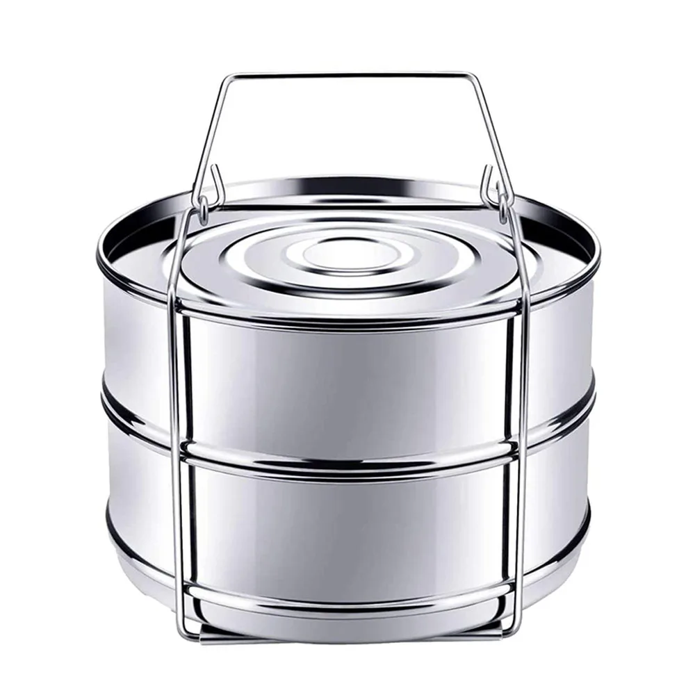 304 безопасный Пароварка из нержавеющей стали для пищевых продуктов, вставные сковороды с ремнем, штабелируемые аксессуары для кастрюль Instan, подходит для скороварки Quarrt 6 и 8
