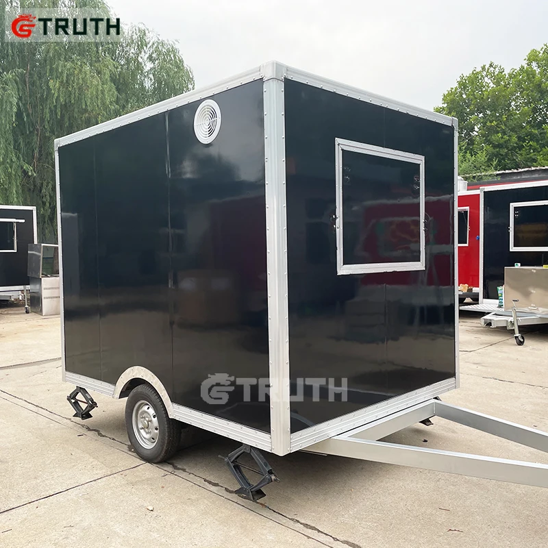 TRUTH ce approved snack fast coffee carts small burger mobile food truck galvanized 2.6m square food trailer