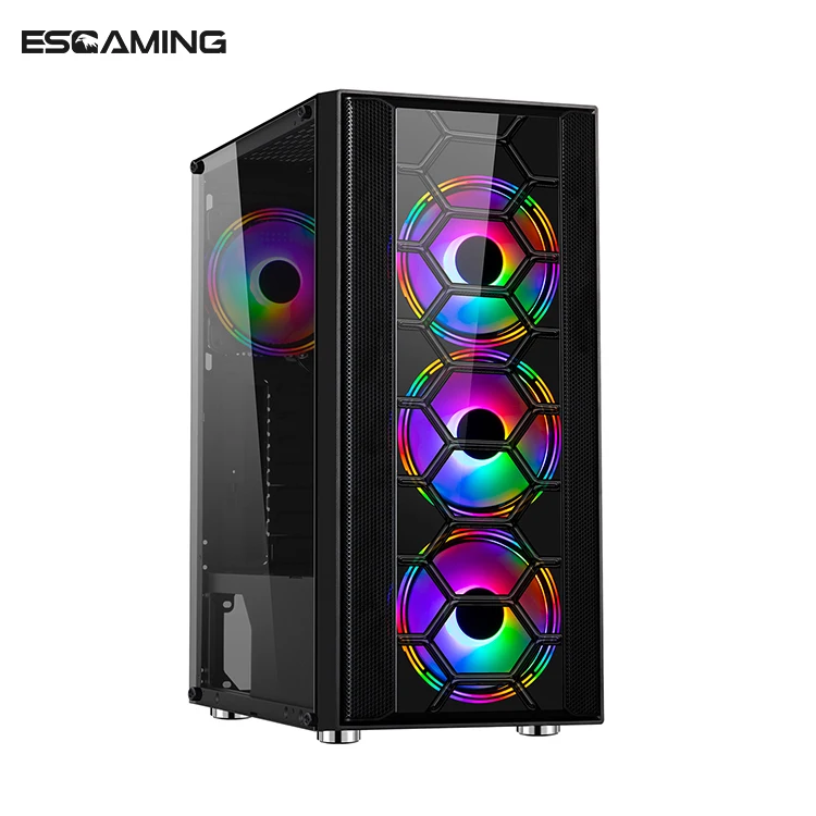 Оптовая продажа заказной шкаф atx компьютерный корпус pc gamer с RGB светом