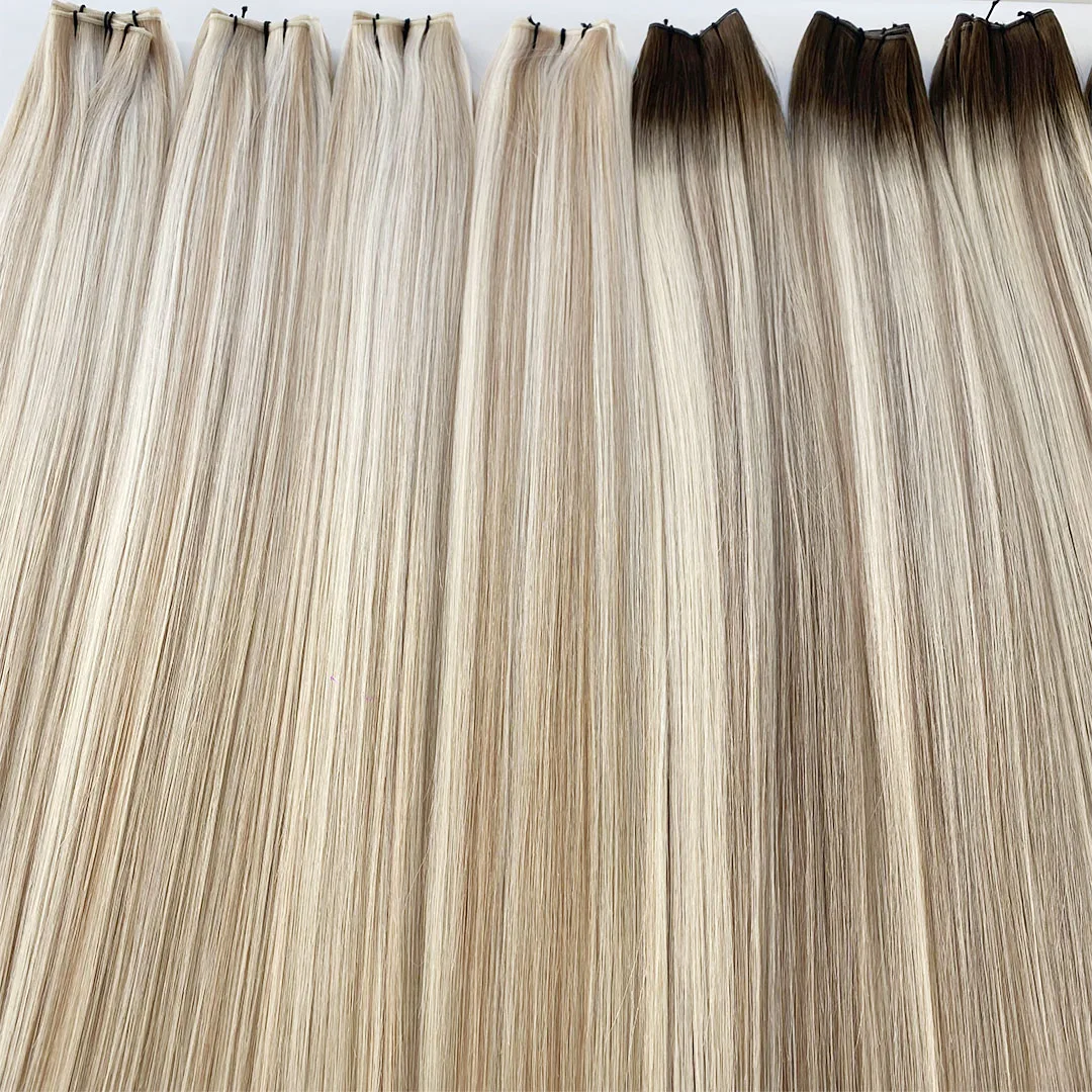 2024 HOT Sell Cuticle Aligned One Donor Genius Weft Hair Extensions European Hair Extensions Ready Shipment