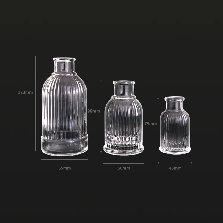 40ml 65ml 80ml  Empty Round Aromatherapy Reed Diffuser Glass Bottle Decorative