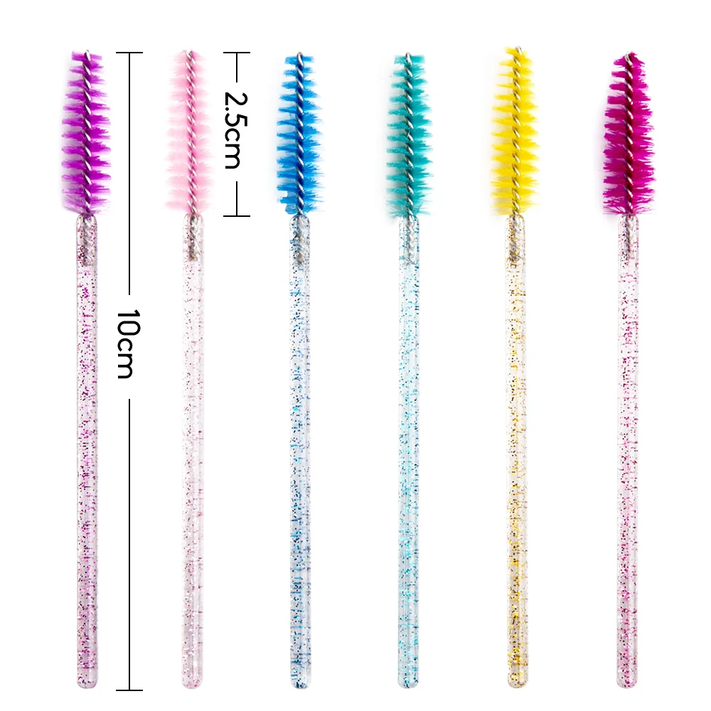 50pcs Disposable Eyebrow Lash Brushes Spoolies Crystal Eyelash Mascara Brushes
