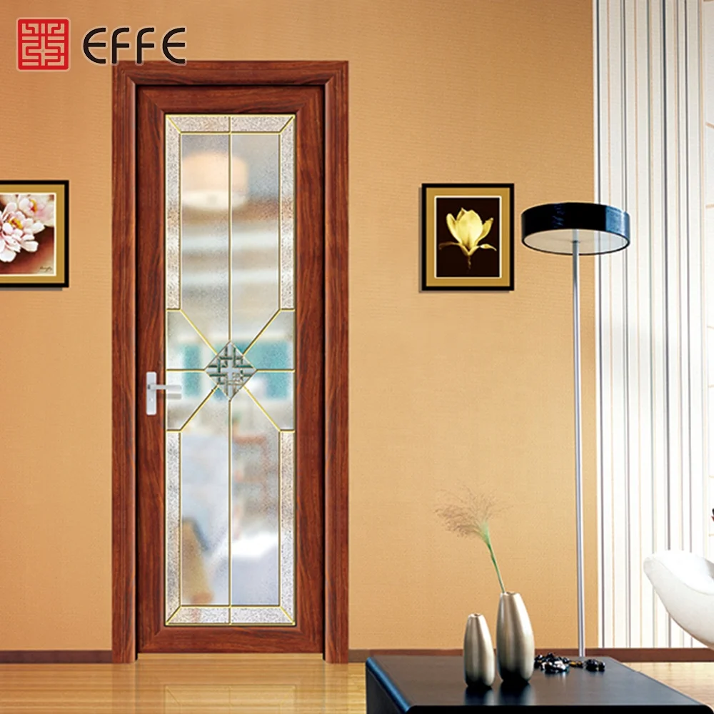 
hinges swing glass casement door powder coated aluminum frosted glass bathroom door for sale 
