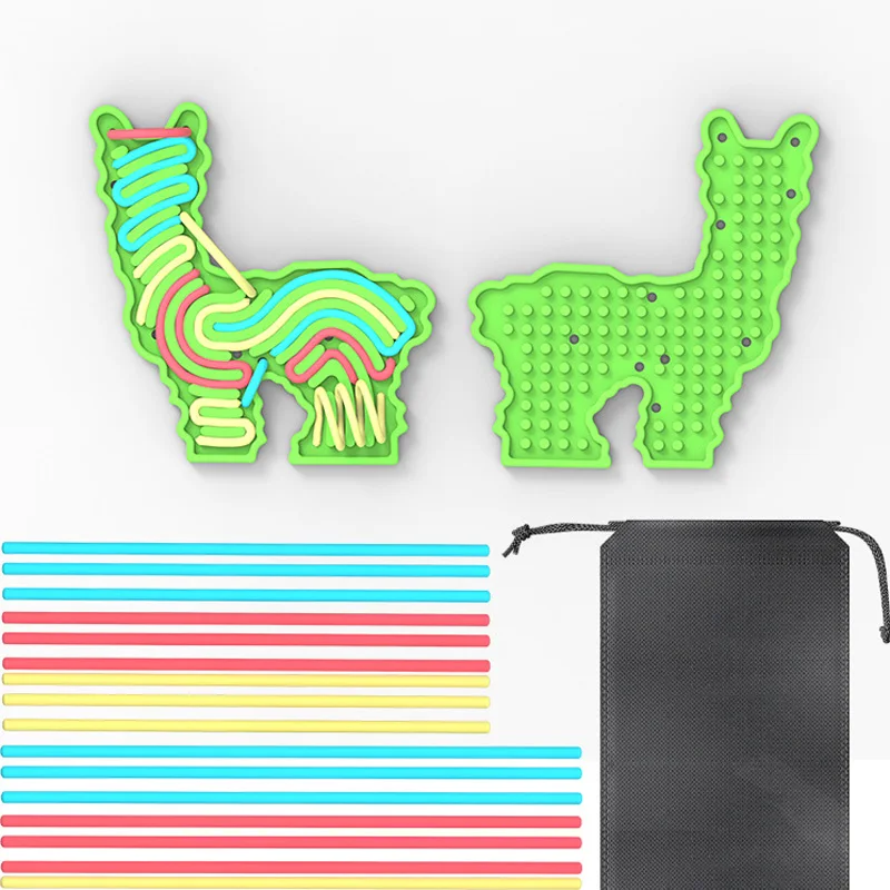 Lama Alpaca Fidget Toy for Autism,Sensory Activity Board, Double Side Silicone Board Anxiety Adults Activities Toys for Travel