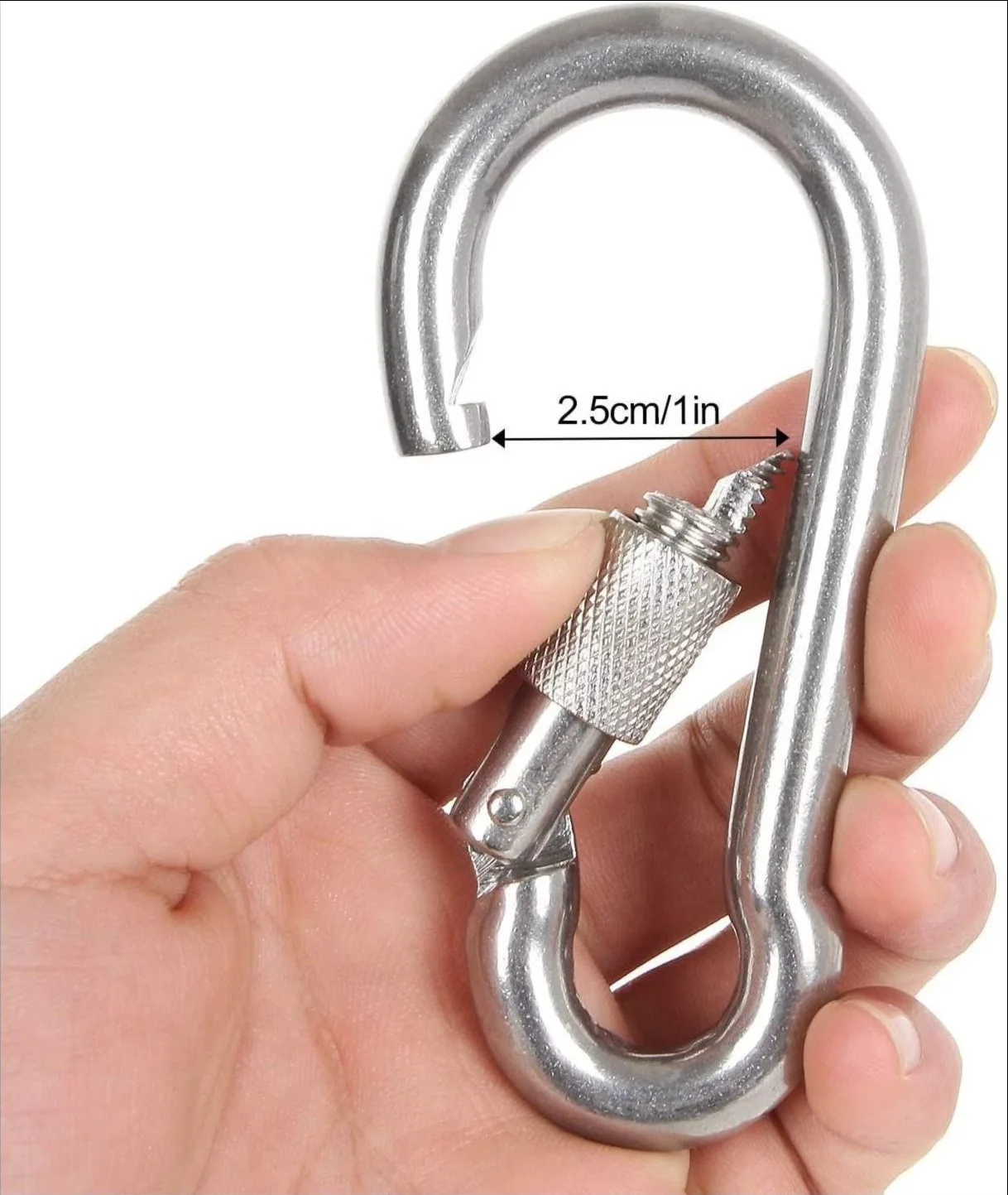 304 Stainless Steel Snap Hook With Nut Carabiner Hooks Clips Heavy Duty Marine Grade