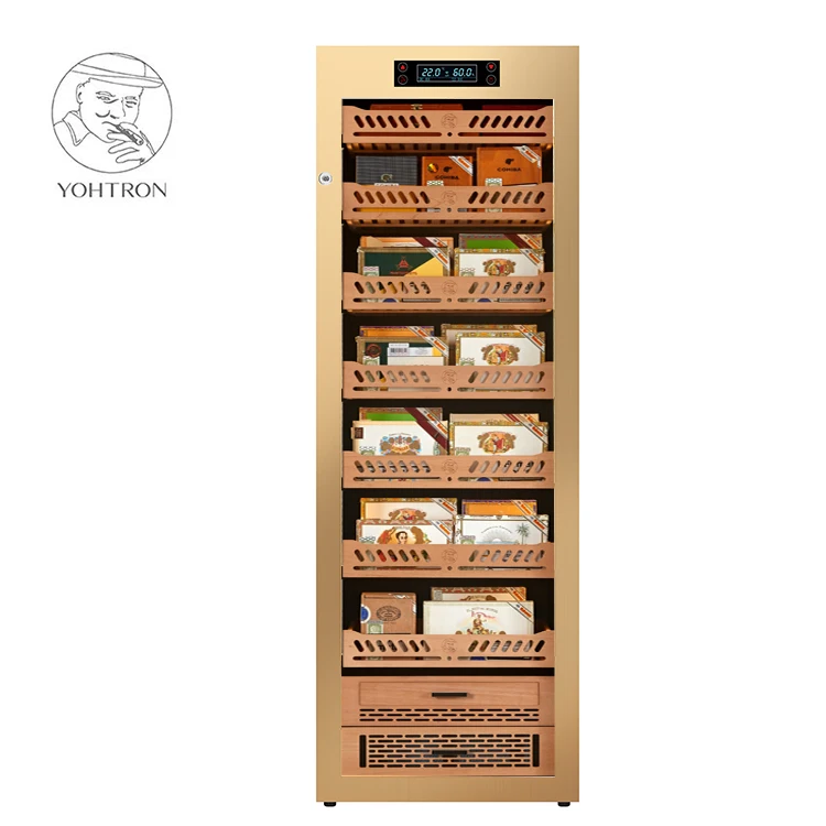 Прямой завод Yohtron розового золота для сигарного шкафа humidor личного и коммерческого использования.