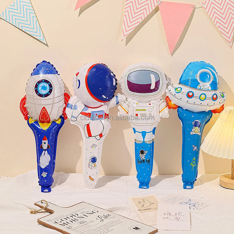 Nice Wholesale Inflatable Astronaut Hand Shaped Balloon Animals Toys Dinosaurs Wrist Foil Balloon for Kids Birthday Decorations