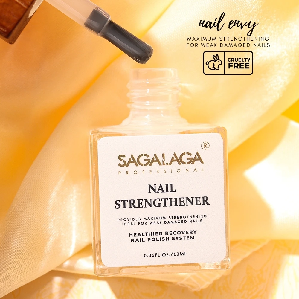 SAGALAGA Quick Dry Natural pink Nail Strengthening Nail Polish Product Nail Growth Enhancement Gel Polish No Lamp Machine