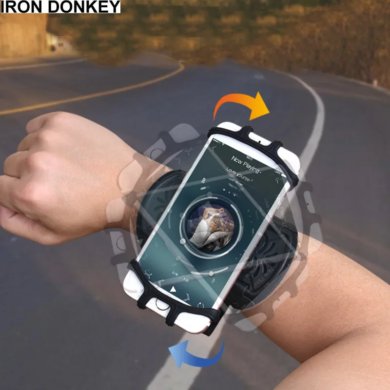 IRONDONKEY Portable Mobile Phone Rotating Arm with Unisex Outdoor Sports Arm Bag Silicone PC Sports Arm Bag
