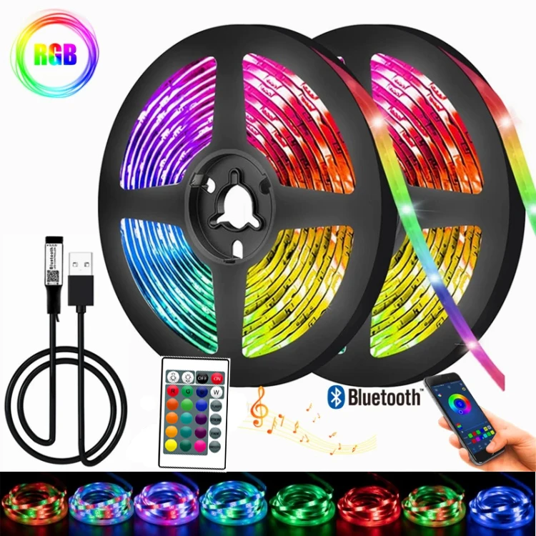 RGB LED Strip Light Diode Tape Flexible Neon Ledstrip Ribbon LED Strip USB 5V TV Backlight SMD5050 5M 2M 3M 4M 10m