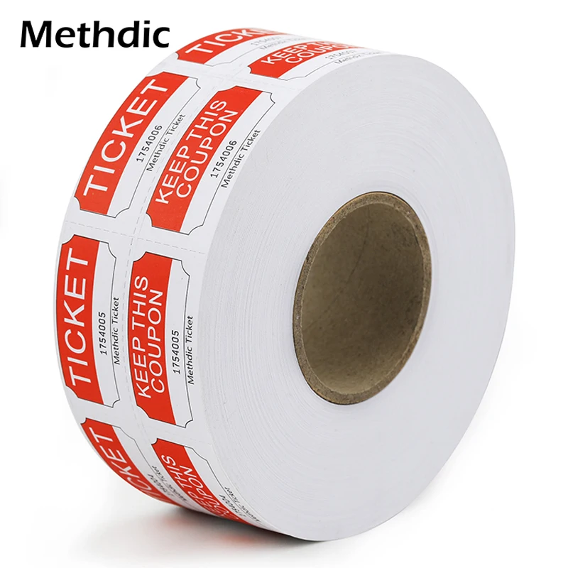 Methdic Raffle Tickets Double Ticket Roll for Game Machine
