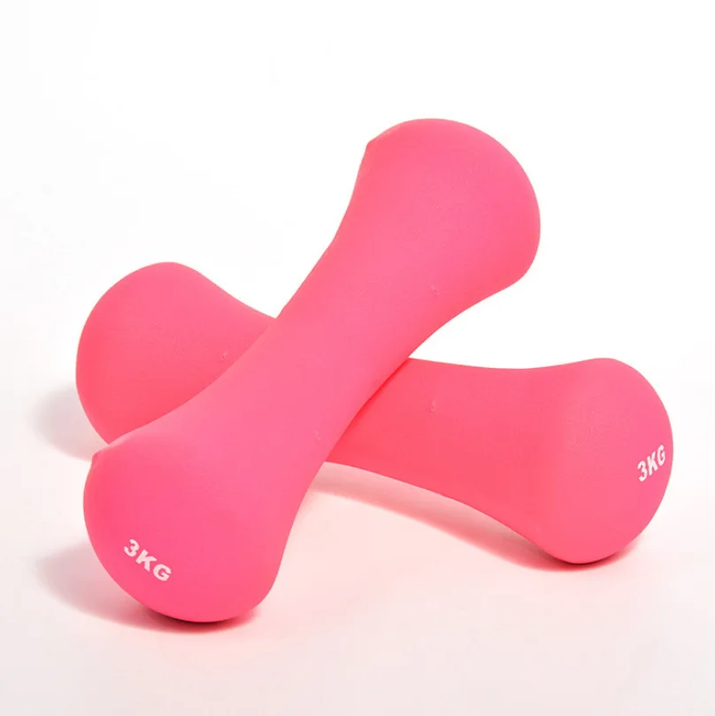 2021 China Gym equipment Cast iron Neoprene Coated colorful Dumbbell neoprene dumbbell gym dumbbells set Home Slimming  Exercise