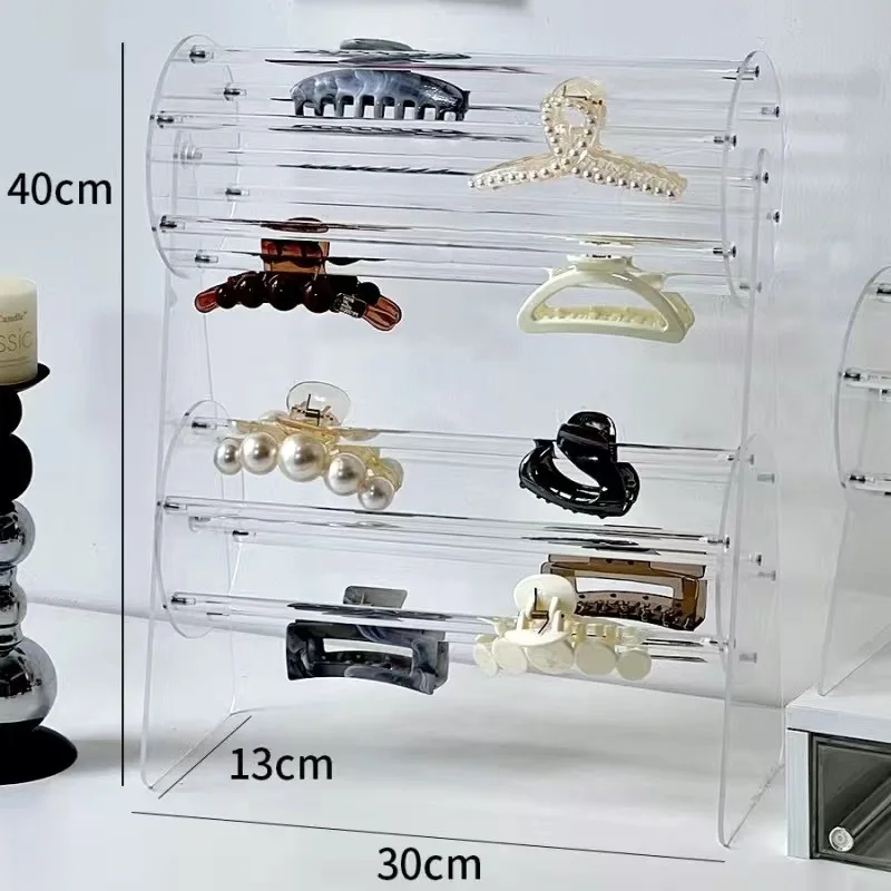 Custom Acrylic Claw Clip Organizer Holder 360-Degree Rotating Claw Clip Holder for Women and Girls