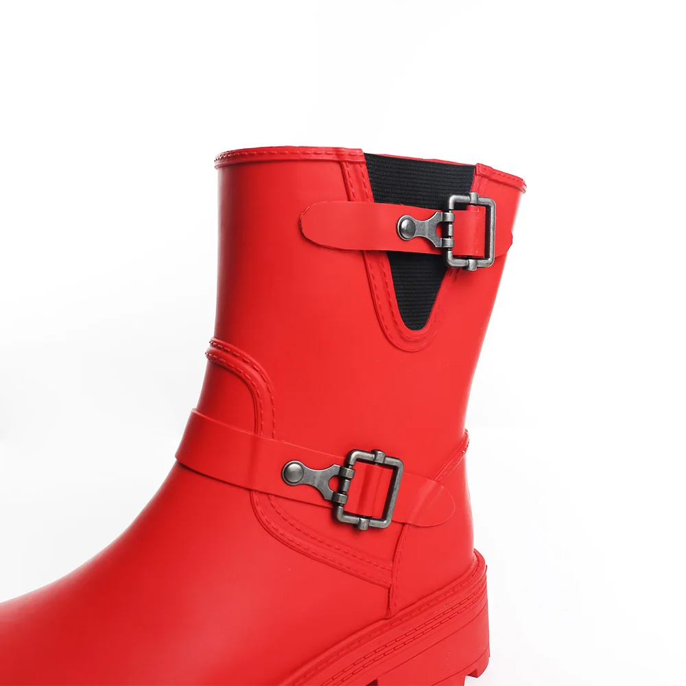 LAAPS high quality fashion low tube gum boots waterproof ladies rubber trendy neoprene ankle boots