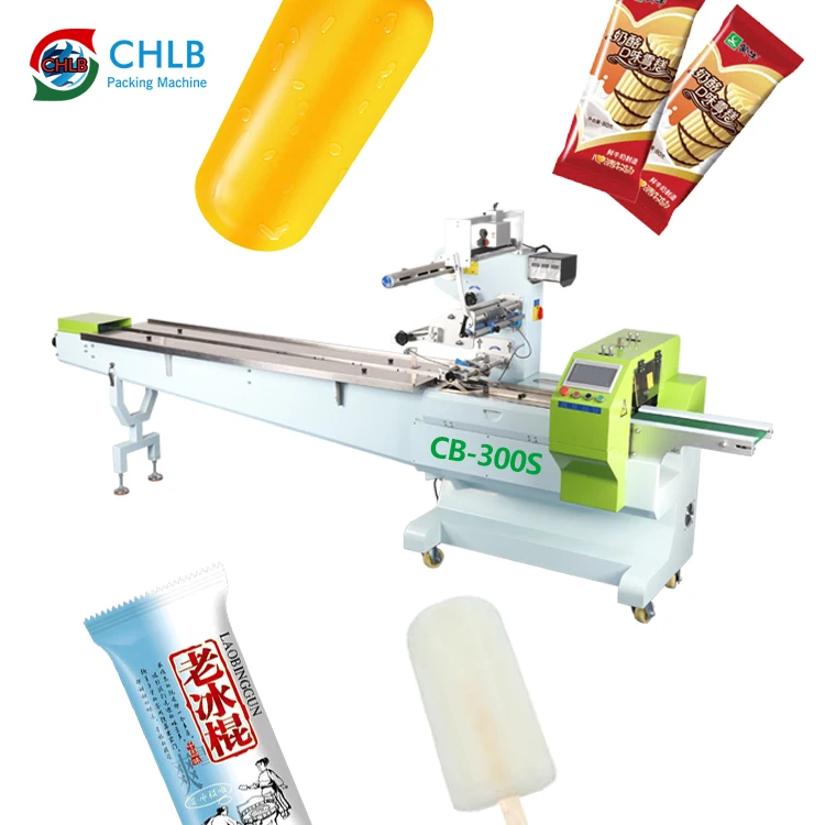 CHLB CB-300S Ice lolly Popsicle Stick Cream flow pack machine ice pop wrapping packing machine for business