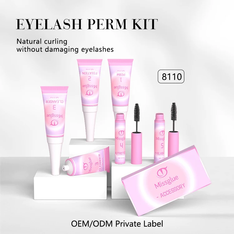 Missglue Wholesale Eyelash Lift Set Custom Private Label Brow Eyelash Lifting Kit Natural Fast Safe Curl Eyelash Perming Kit OEM