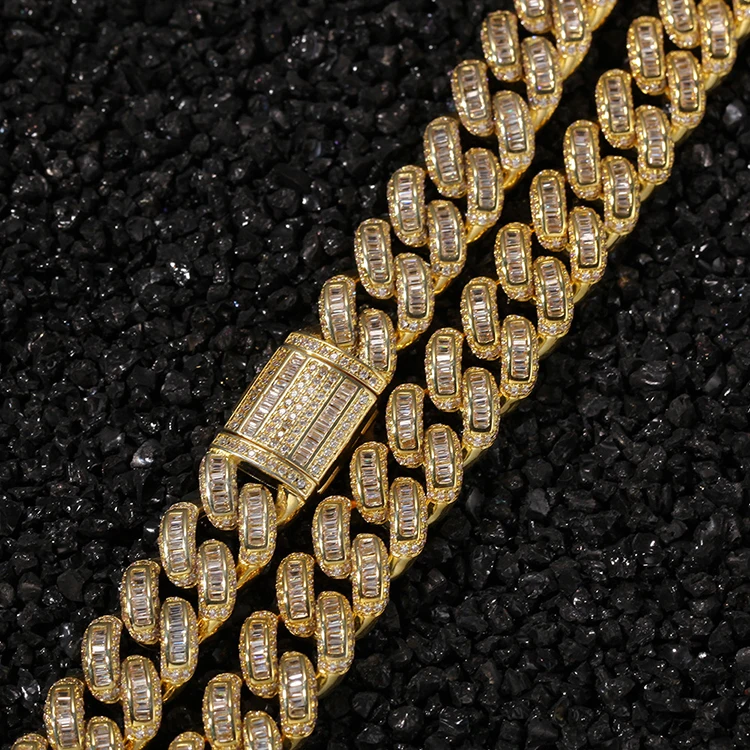New Design 13mm CZ Stone Micro Pave Iced Out Cuban Link Chain