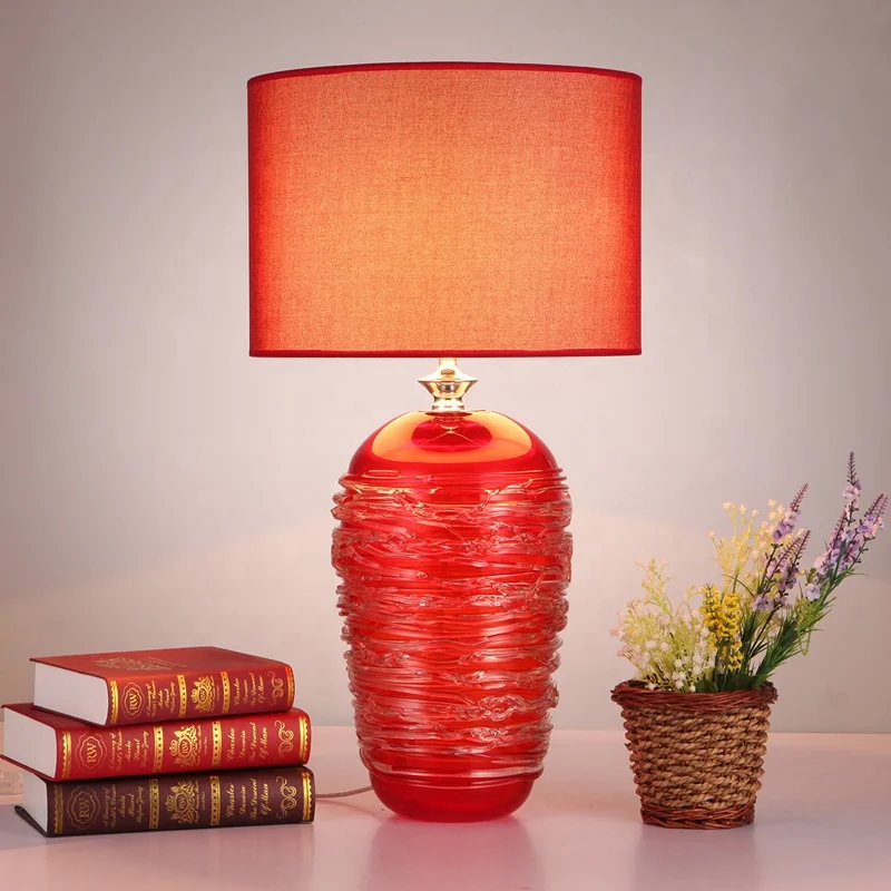 Luxury Glass Desk Lamp Table Lamp Glass with Drum Lampshade for Coffee Table Decor Project