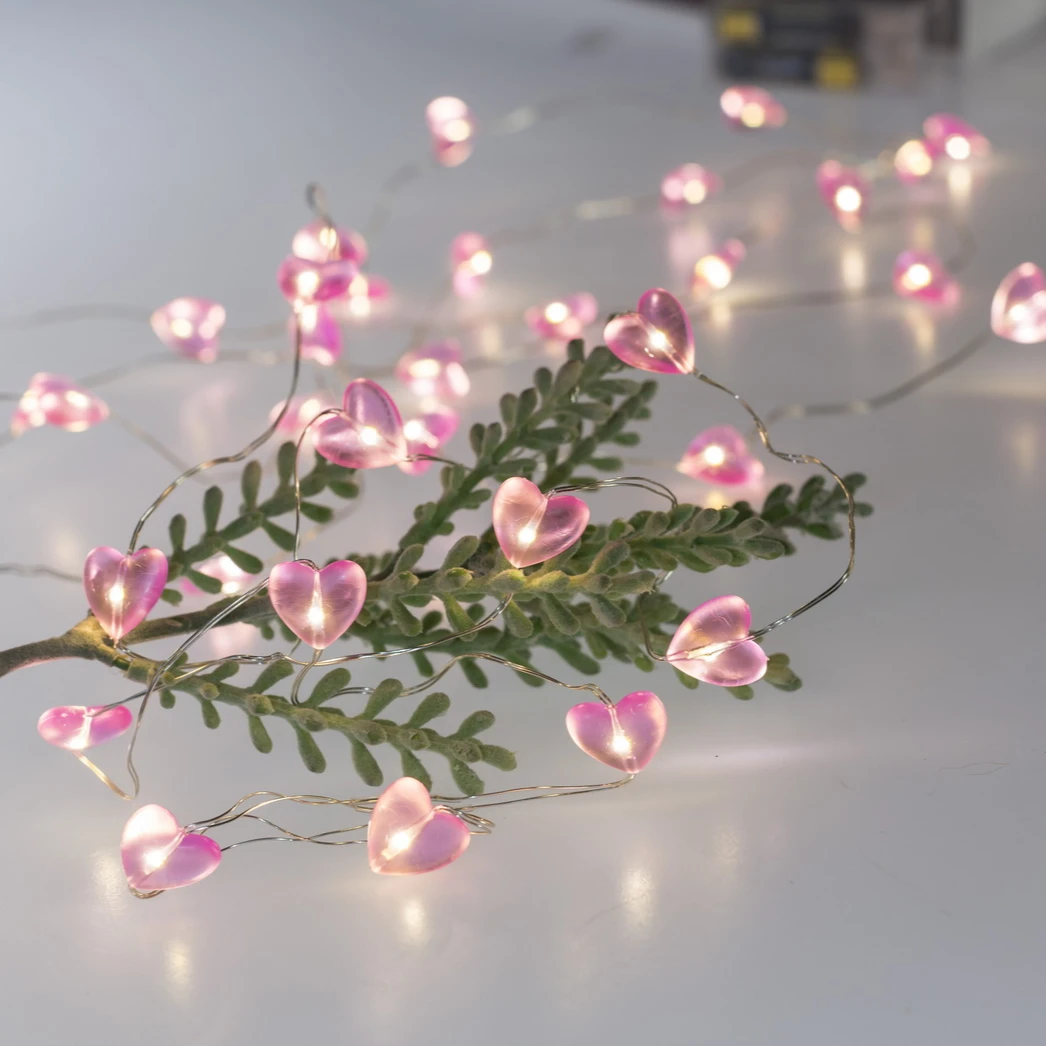 Newish Soft PVC ENAMEL PINK LOVE LAMP String Valentine wedding romantic decorative lights