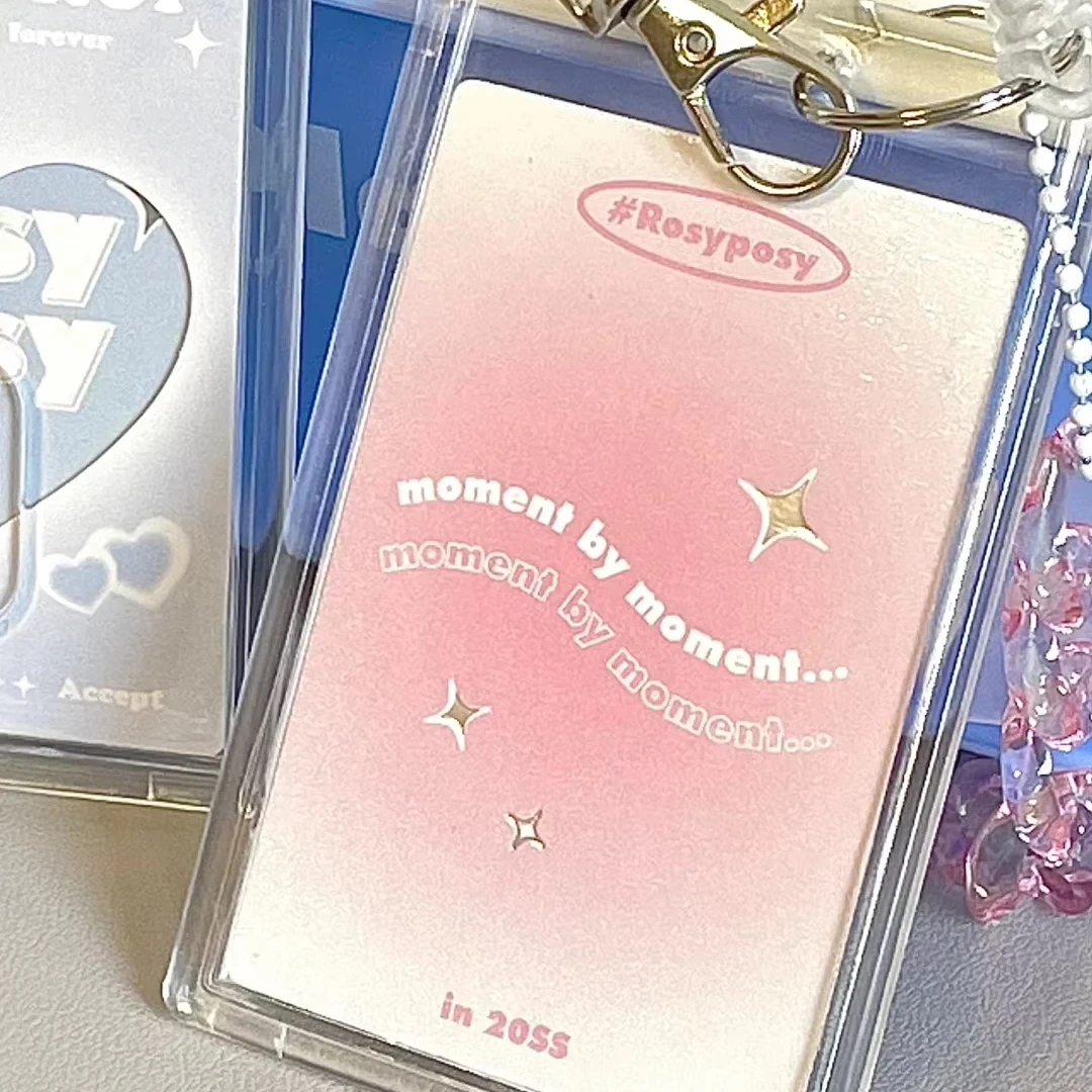 acrylic keychain for id card kpop photocard lomo card polaroid instax film 3 inch card holder frame