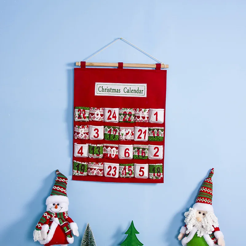 Wholesale Small Christmas Random Countdown Calendar Holiday Gift for Kids Xmas Nonwoven Cute Advent Calendar