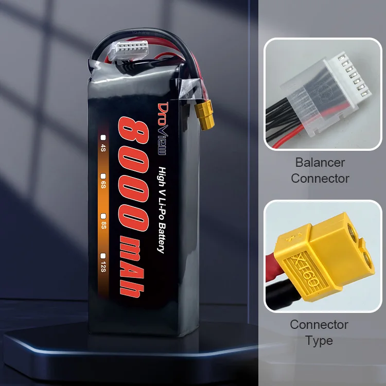 Droview Lipo Polymer Battery 8S 30.4V 8000mAh 70C High Rate High Voltage Rechargeable UAV Lithium Batteries for FPV Drone