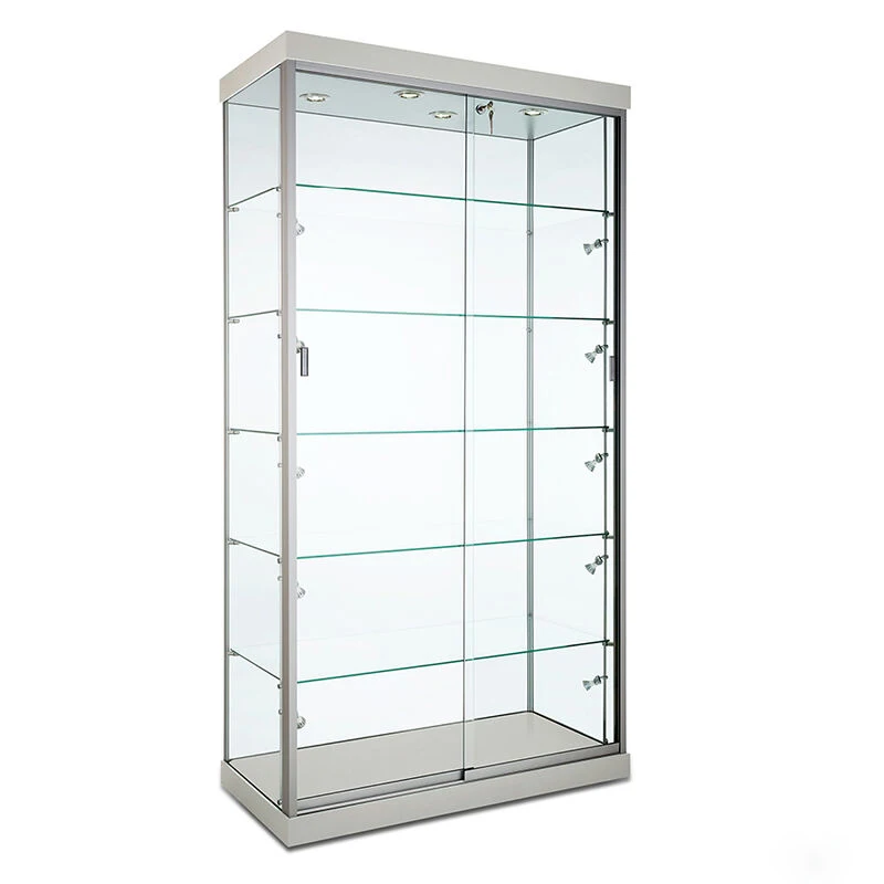 Wholesale Full Vision Tempered Glass Cabinet Display Showcase For Retail Shops Display