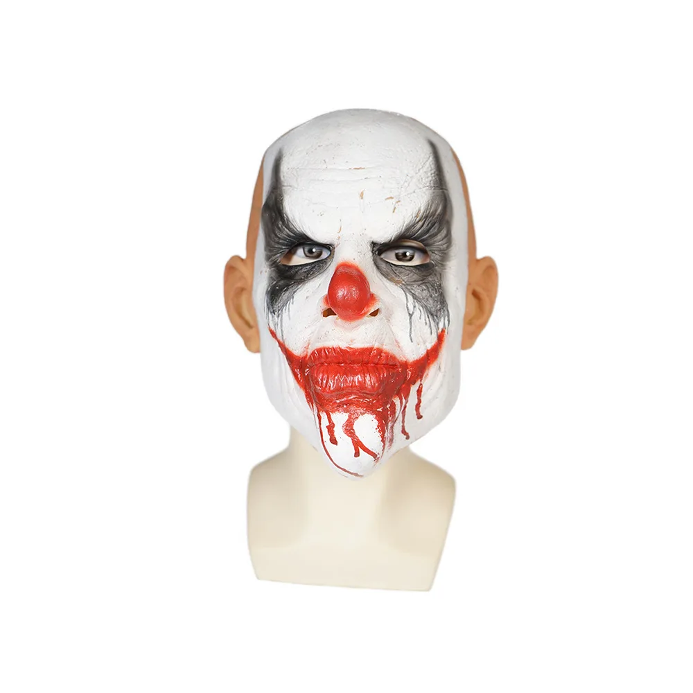 Evil Clown Mask Halloween Masks for Adults Latex Horror Halloween Masks for Men Halloween Props Scary Red
