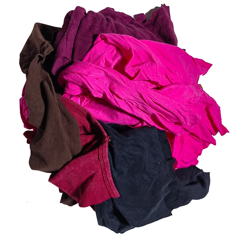 Тряпки для чистки текстильных отходов, разноцветная футболка, тряпки из переработанного хлопка 10 кг, тюк