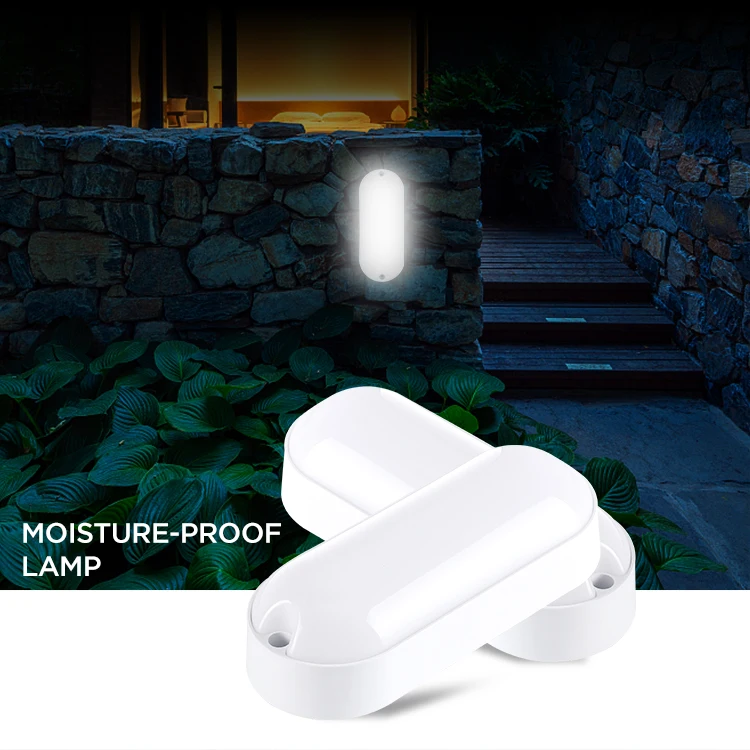 LED Round Ellipse Room Plastic Waterproof Dust-proof Anti -mosquito Oval Outdoor Wall Lamps LED Ceiling Bulkhead Light